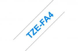 Brother TZeFA4 - тканевая лента, синий на белом, 18 мм х 3 м