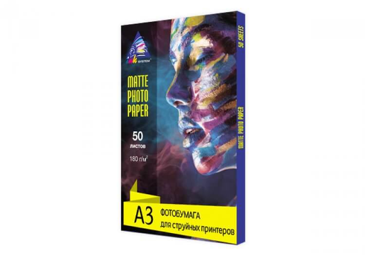 изображение Матовая фотобумага INKSYSTEM Matte Photo Paper 180g, A3, 50 листов