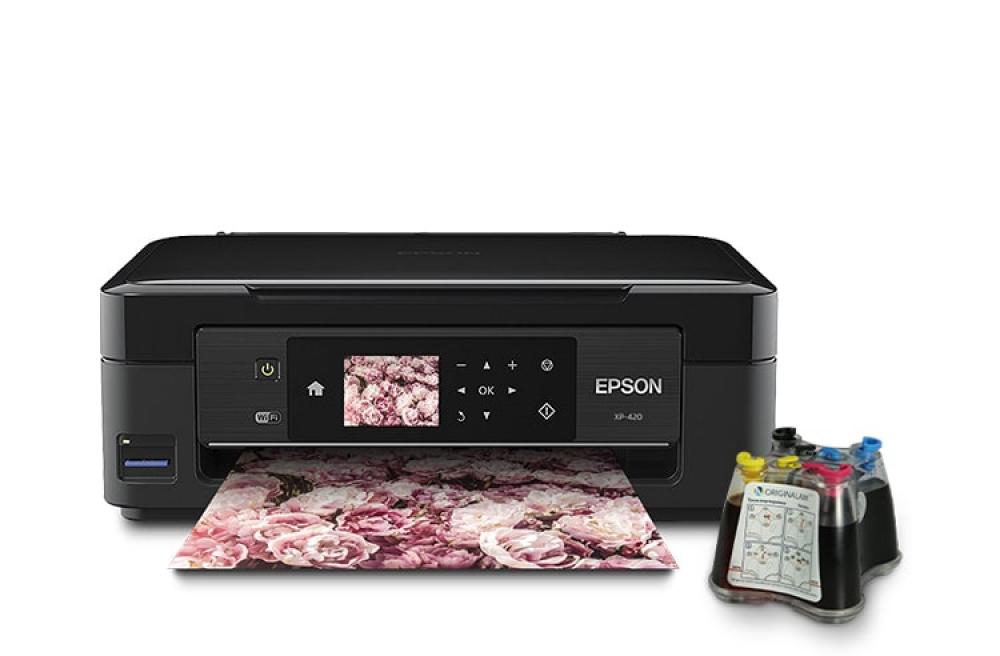 изображение МФУ Epson Expression Home XP-420 с СНПЧ и чернилами - изображение 1