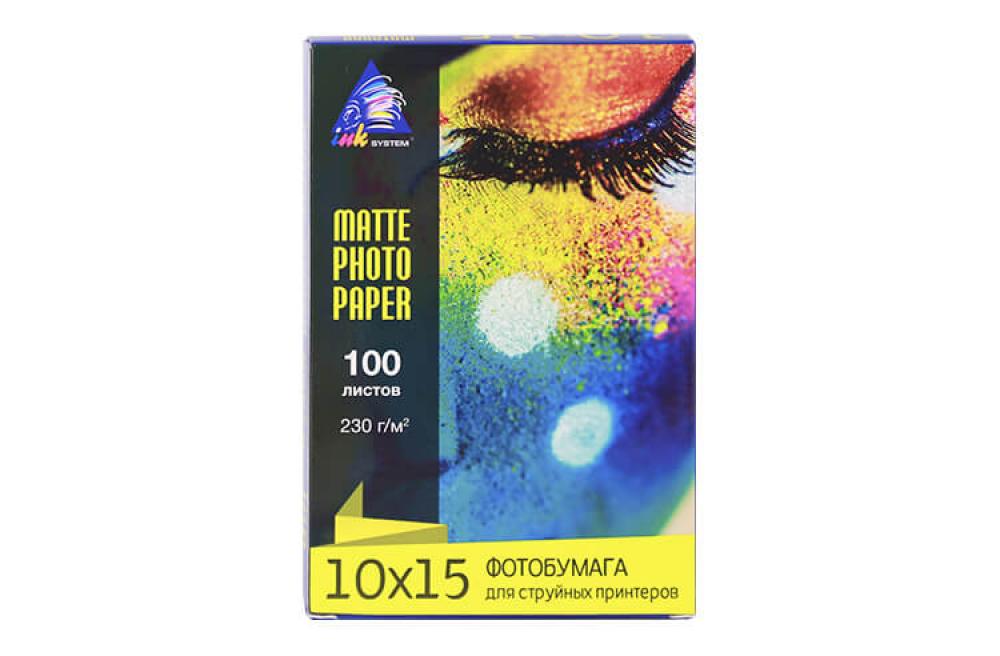 изображение Матовая фотобумага INKSYSTEM Matte Photo Paper 230g, 10x15, 100 листов - изображение 1