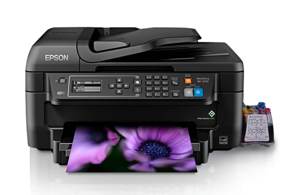 изображение МФУ Epson Workforce WF-2750 Refurbished с СНПЧ и чернилами - изображение 1