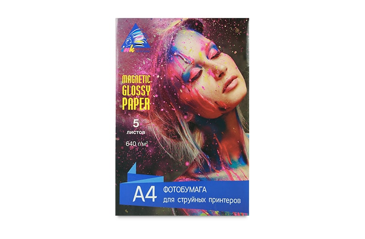 изображение Магнитная глянцевая фотобумага INKSYSTEM Magnetic Glossy Photo Paper 640g, A4, 5 листов