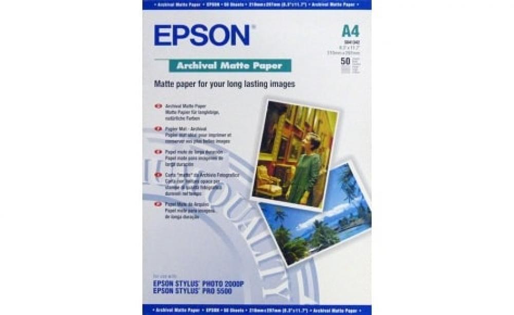 Фото Epson Archival Matte A4, 189g, 50 листов изображение Матовая фотобумага Epson Archival Matte A4, 189g, 50 листов