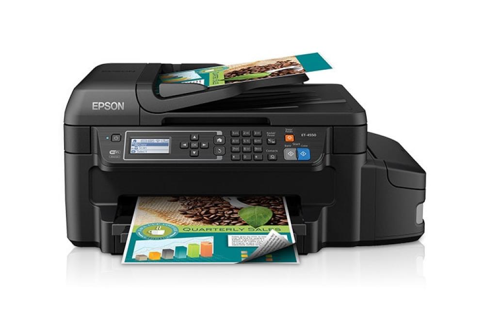 изображение МФУ Epson WorkForce EcoTank ET-4550 с оригинальной СНПЧ и чернилами INKSYSTEM - изображение 1