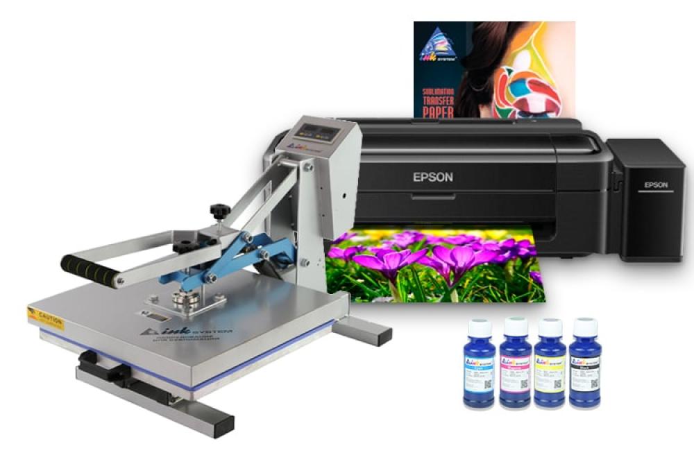 изображение Планшетный термопресс INKSYSTEM P-3838 38*38 см и принтер Epson L132 с набором для сублимационной печати - изображение 1