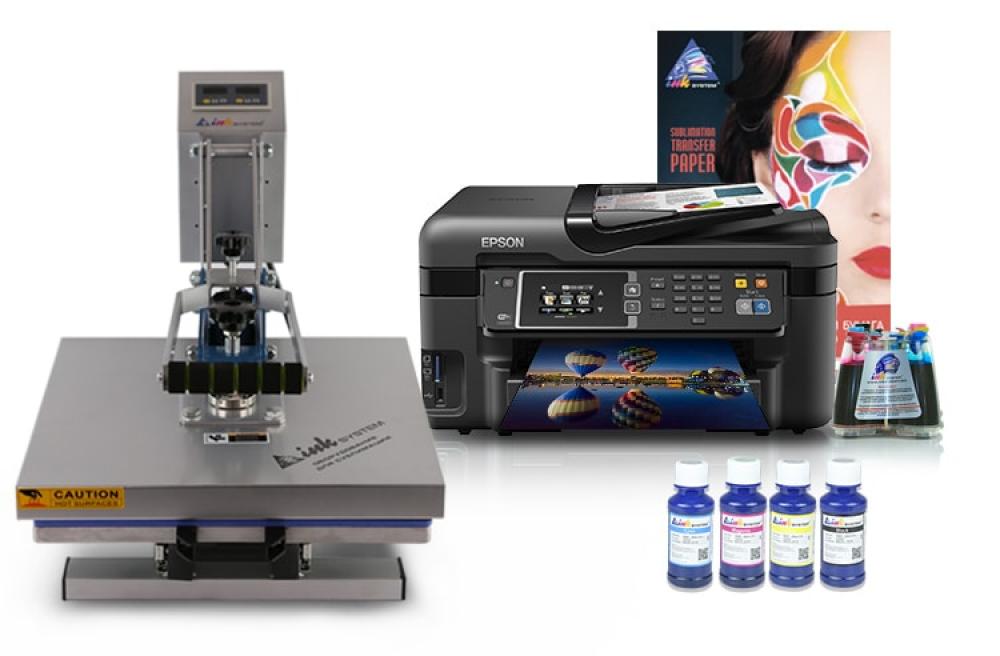 изображение Планшетный термопресс INKSYSTEM P-3838+ 38*38 см и МФУ Epson WF-3620 с набором для сублимационной печати - изображение 1