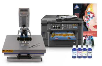Планшетный термопресс INKSYSTEM P-3838+ 38*38 см и МФУ Epson WF-3640DTWF с набором для сублимационной печати