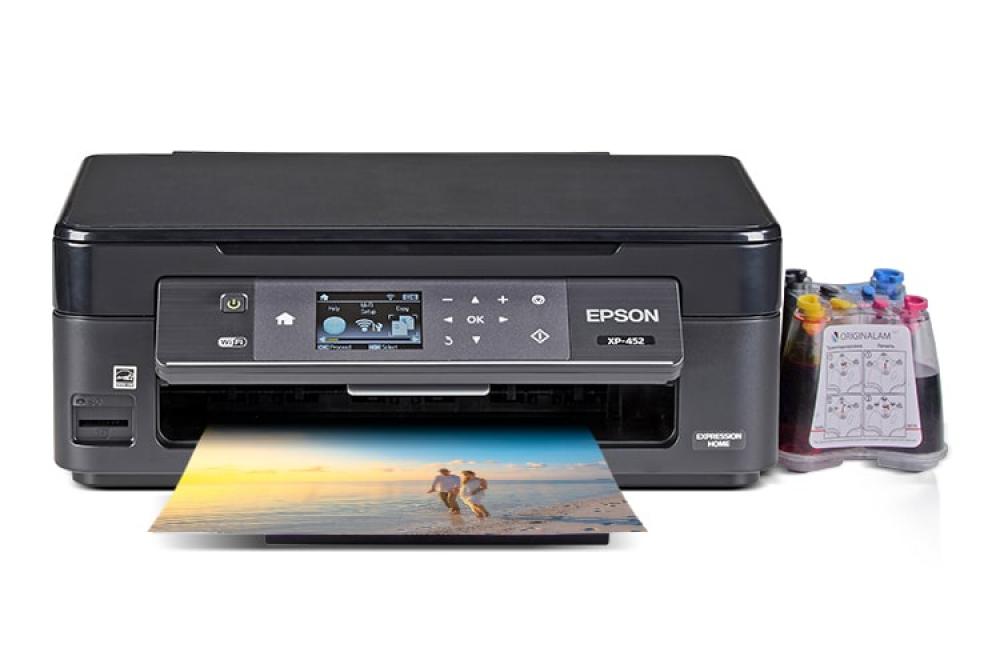 изображение МФУ Epson Expression Home XP-452 с СНПЧ и чернилами - изображение 1