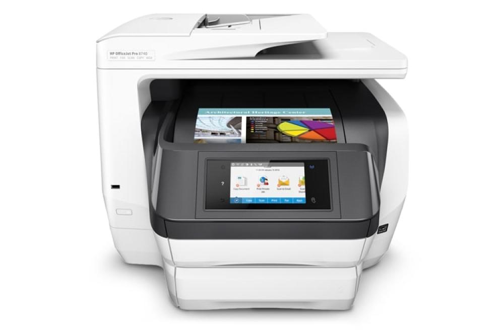 изображение МФУ HP OfficeJet Pro 8740 с ПЗК и чернилами - изображение 1