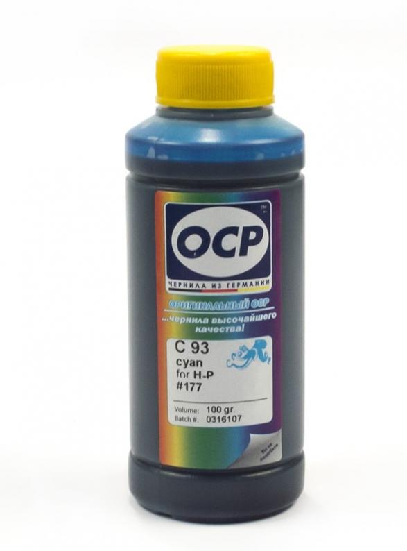 изображение Чернила OCP для HP Deskjet, Officejet, Photosmart, PSC, Fax (С93) картридж 57, 28, Cyan 100мл