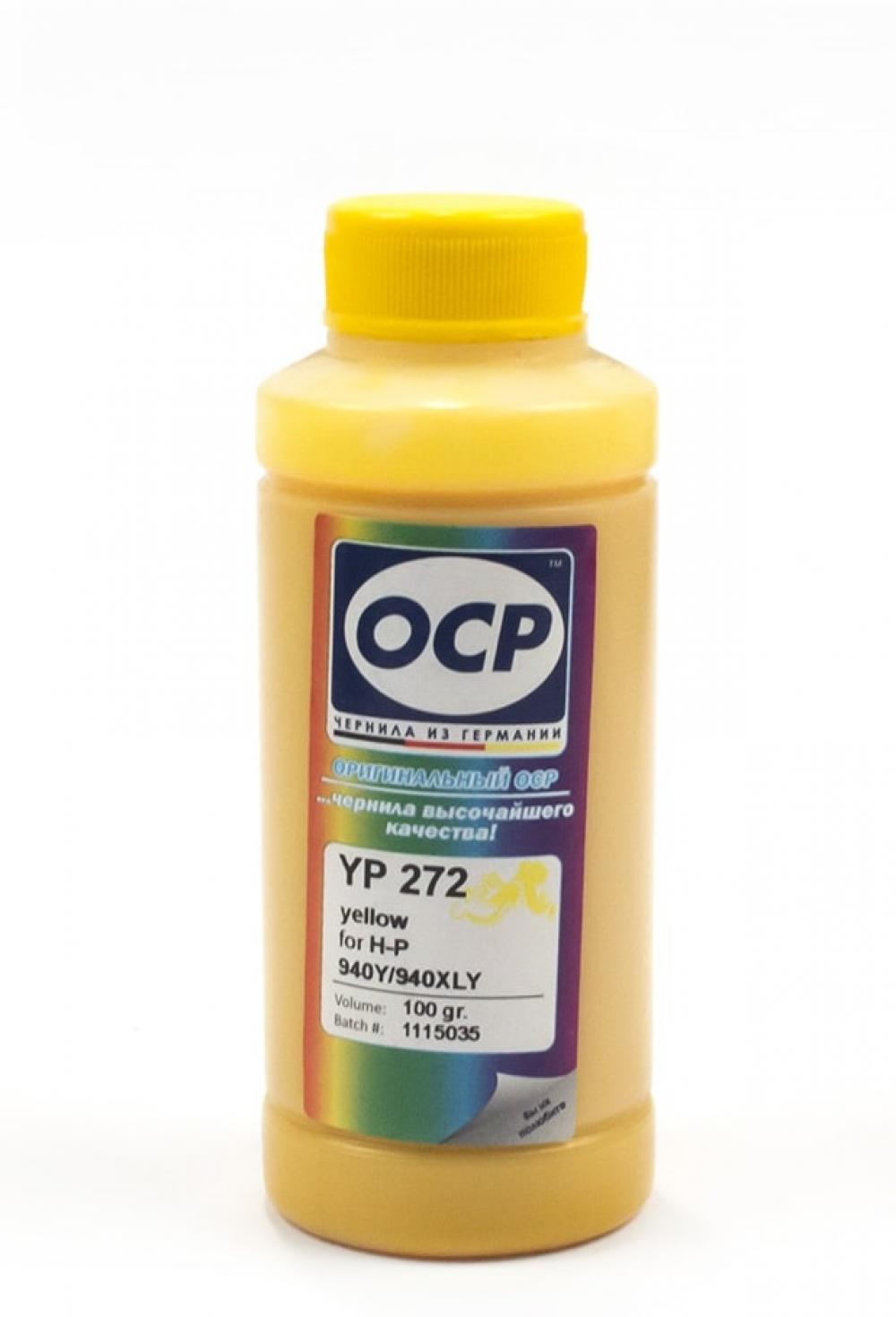 изображение Пигментные чернила OCP для HP Officejet Pro (YP272) картридж 940, Yellow 100мл