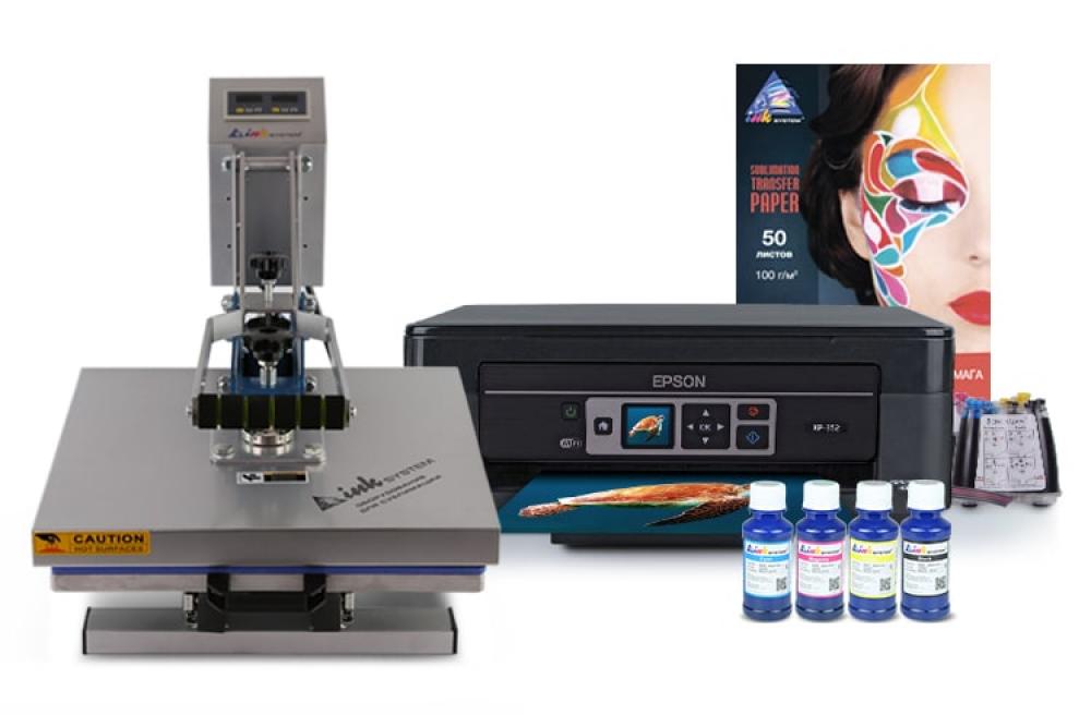изображение Планшетный термопресс INKSYSTEM P-3838 38*38 см и МФУ Epson XP-352 с набором для сублимационной печати - изображение 1