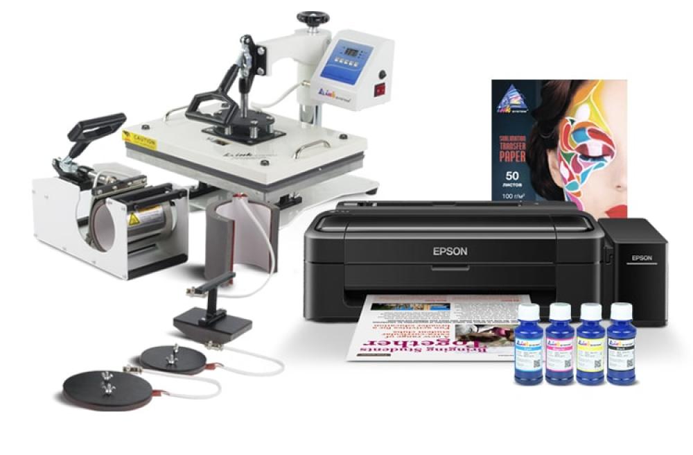 изображение Многофункциональный термопресс INKSYSTEM C-06-2938 6 в 1 и принтер Epson L132 с набором для сублимационной печати - изображение 1