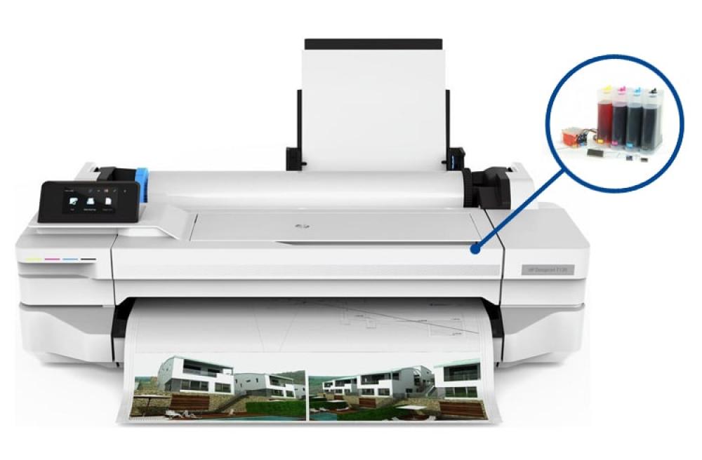 изображение Плоттер HP Designjet T130 с СНПЧ и чернилами - изображение 1