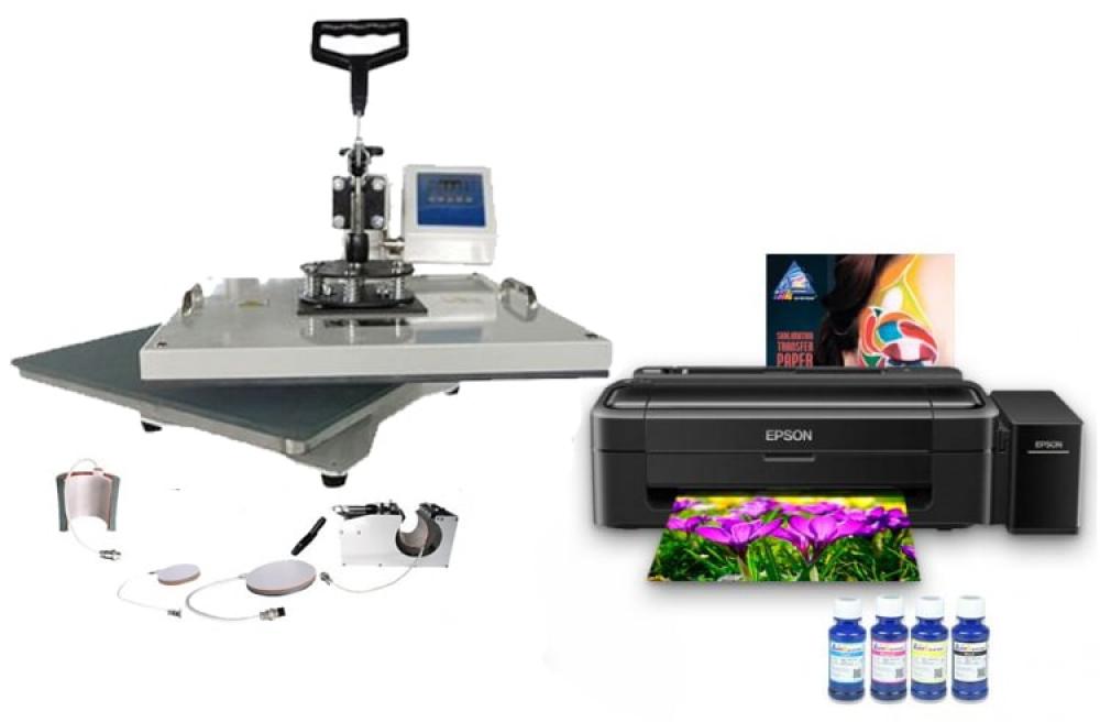 изображение Многофункциональный термопресс INKSYSTEM C-04-2938 4 в 1 и принтер Epson L132 с набором для сублимационной печати - изображение 1