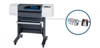 Плоттер HP DesignJet 500 Plus 24" с СНПЧ и чернилами
