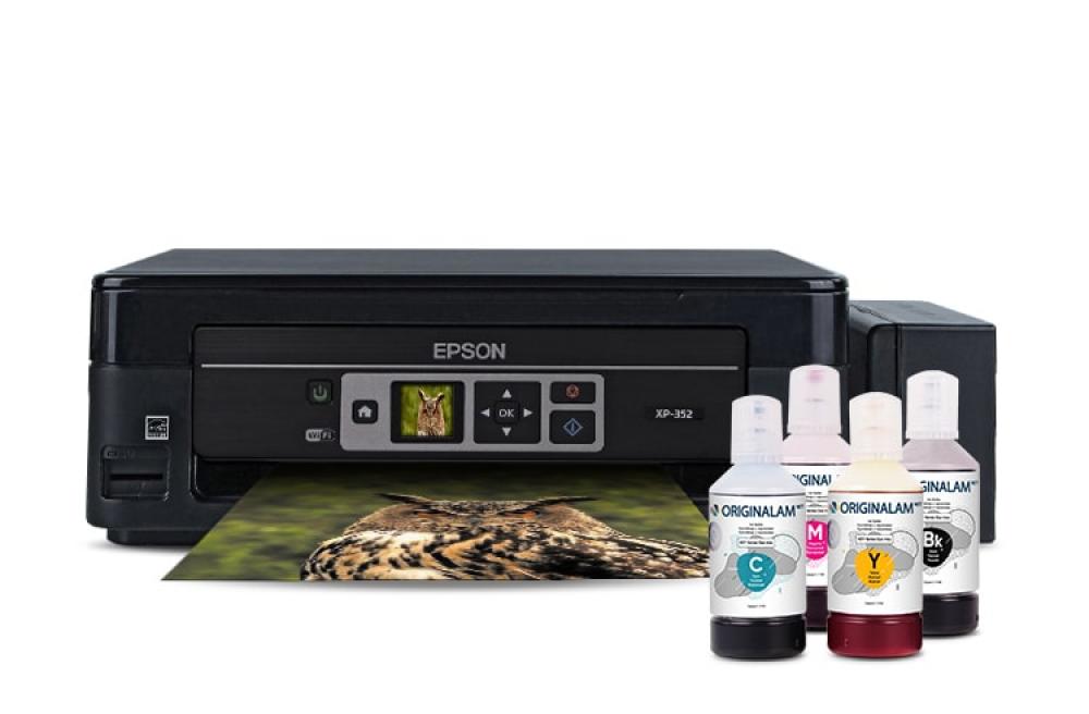 изображение МФУ Epson Expression Home XP-352 с БСНПЧ и чернилами ORIGINALAM.NET 350мл - изображение 1