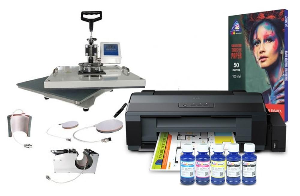 изображение Многофункциональный термопресс INKSYSTEM C-04-2938 4 в 1 и принтер Epson L1300 с набором для сублимационной печати - изображение 1
