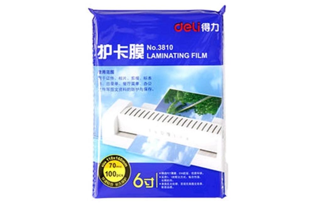 изображение Пленка для ламинирования Deli 3810 А6 (110х160) 70мк 100л
