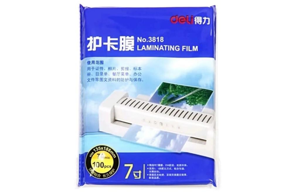 изображение Пленка для ламинирования Deli 3818 В6 (135х185) 70мк 100л