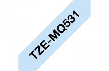 Brother TZeMQ531 - ламинированная лента, черный на пастельно-голубом, 12 мм х 4 м