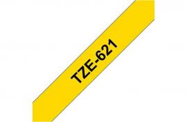 Brother TZe621 - стандартная ламинированная лента, черный на желтом, 9 мм х 8 м