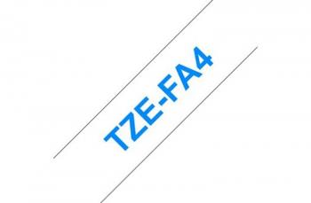 Brother TZeFA4 - тканевая лента, синий на белом, 18 мм х 3 м