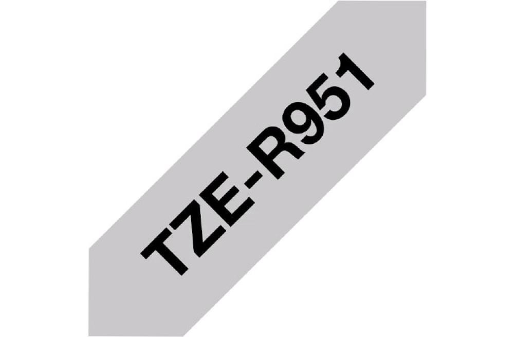 изображение Brother TZeR951 - тканевая лента, черный на серебряном, 24 мм х 4 м - изображение 1
