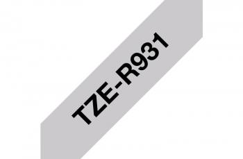 Brother TZeR931 - тканевая лента, черный на серебряном, 12 мм х 4 м