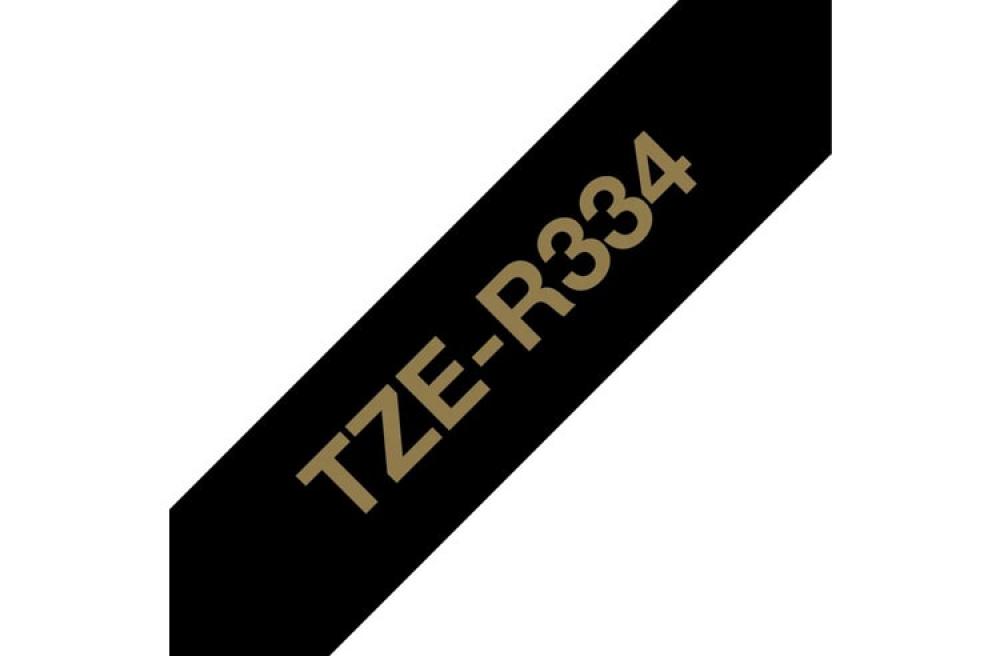 изображение Brother TZeR334 - тканевая лента, золотой на черном, 12 мм х 4 м - изображение 1