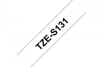 Brother TZeS131 - сверхклейкая ламинированная лента, черный на прозрачном, 12 мм х 8 м