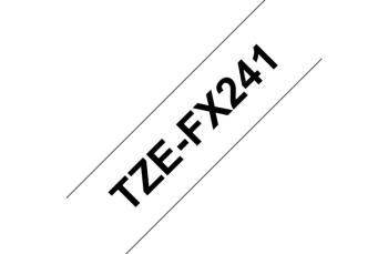 Brother TZeFX241 - гибкая идентификационная ламинированная лента, черный на белом, 18 мм х 8 м