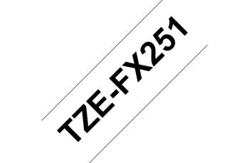 Brother TZeFX251 - гибкая идентификационная ламинированная лента, черный на белом, 24 мм х 8 м