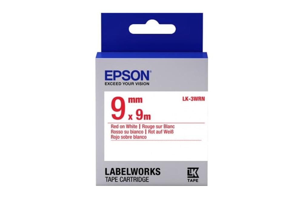 изображение Лента стандартная Epson LK3WRN красный/белый, 9 мм х 9 м