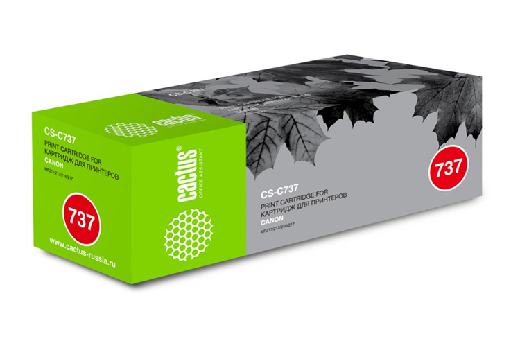 изображение Лазерный картридж Cactus CS-C737 (Cartridge 737) черный для Canon LBP 151dw i-Sensys59 MF210 series, 211 i-Sensys, 216 i-Sensys, 220 series, 226 i-Sensys, 231 i-Sensys, 232w i-Sensys, 237w i-Sensys, 244dw i-Sensys, 247dw i-Sensys (2400 стр.)