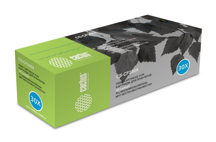 изображение Лазерный картридж Cactus CS-CF230X (HP 30X) черный увеличенной емкости для HP LaserJet M203dn Pro, M203dw Pro, M227, M227fwd, M227sdn (3500 стр.)