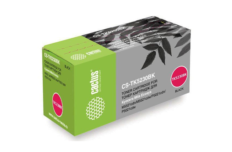 изображение Лазерный картридж Cactus CS-TK5230BK (TK-5230K) черный для Kyocera Ecosys M5521cdn, M5521cdw, P5021cdn, P5021cdw (2600 стр.)
