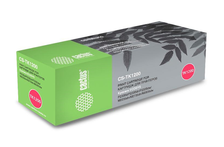 изображение Лазерный картридж Cactus CS-TK1200 (TK-1200) черный для Kyocera Ecosys M2235dn, M2735dn, M2835dw, P2235dw, P2335d, P2335dn (3000 стр.)