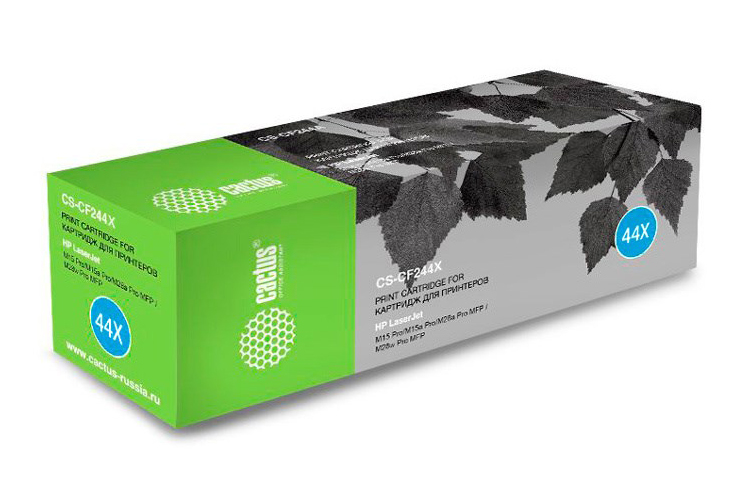 изображение Лазерный картридж Cactus CS-CF244X (HP 44A) черный для HP Laser Jet M15 Pro, M16 Pro, M28a Pro MFP, M28w Pro MFP, M29a Pro MFP, M29w Pro MFP (2000 стр.)