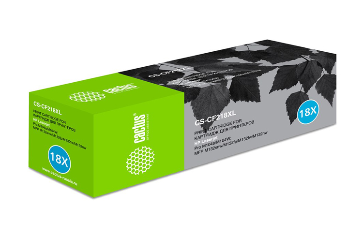 изображение Лазерный картридж Cactus CS-CF218XL (HP 18A) черный увеличенной емкости для HP LaserJet M104a Pro, M104w Pro, M132a Pro, M132fw Pro, M132nw Pro (6000 стр.)