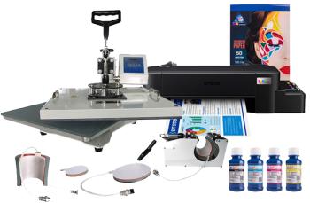 Многофункциональный термопресс INKSYSTEM C-04-2938 4 в 1 и принтер Epson L121 с набором для сублимационной печати
