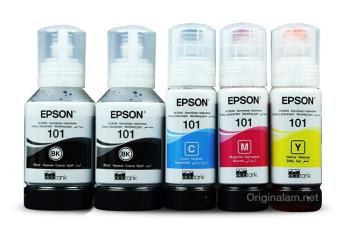 Оригинальные чернила для Epson L6276 (3 цветных по 70мл + 2 черных пигмент 127 мл)