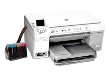 МФУ HP Photosmart C5383 с СНПЧ и чернилами