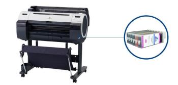 Плоттер Canon imagePROGRAF IPF650 с ПЗК и чернилами
