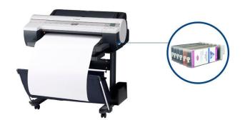 Плоттер Canon imagePROGRAF LP24 с ПЗК и чернилами