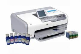 Цветной принтер HP Photosmart D7363 с ПЗК и чернилами