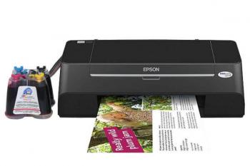 Принтер Epson Stylus T26 с СНПЧ и чернилами