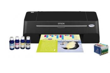 Цветной принтер Epson Stylus T27 с ПЗК и чернилами