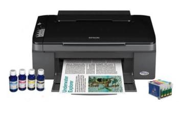 МФУ Epson Stylus TX106 с ПЗК и чернилами