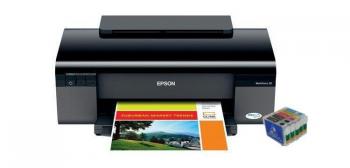 Цветной принтер Epson Workforce 30 с ПЗК и чернилами